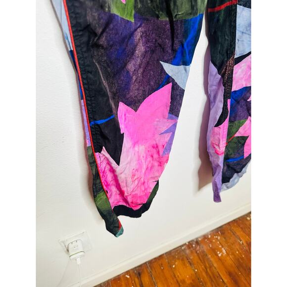 UNTITLED IN MOTION Purple Floral Intuition Tie Closure Trouser Pants size Small - Picture 4 of 16